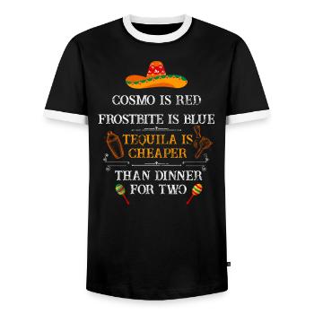 Cinco De Mayo Bartender Tequila Lover Funny Mexica - Men's Ringer Shirt - black/white - Front - AI Model Female 172 light (172cm) & AI Model Male 178 light (178cm)