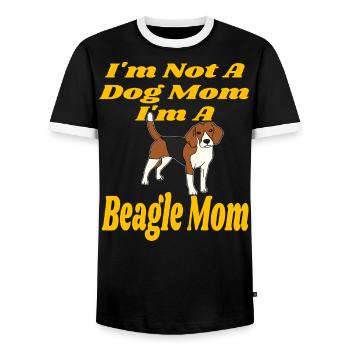 I m Not A Dog Mom I m A Beagle Funny Lover Mother - Männer Kontrast-T-Shirt - Schwarz/Weiß - Vorne - AI Model Female 172 light (172cm) & AI Model Male 178 light (178cm)