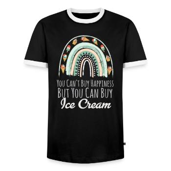 Amateur de crème glacée Bohemian Rainbow Vous ne pouvez pas acheter Hap - T-shirt contrasté Homme - noir/blanc - Devant - AI Model Female 172 light (172cm) & AI Model Male 178 light (178cm)