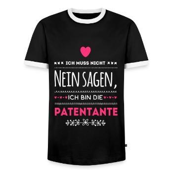 Je n'ai pas à dire non je suis la marraine - T-shirt contrasté Homme - noir/blanc - Devant - AI Model Female 172 light (172cm) & AI Model Male 178 light (178cm)