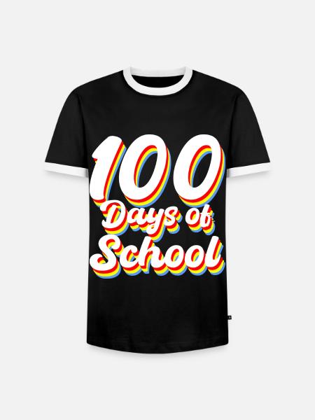 100 days of school gift - Men's Ringer Shirt - black/white