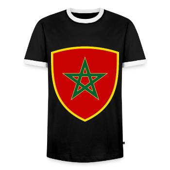 Morocco - Men's Ringer Shirt - black/white - Front - AI Model Female 172 light (172cm) & AI Model Male 178 light (178cm)