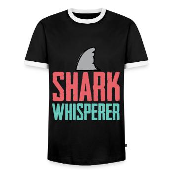 Requin - chemise cadeau de vacances de plage - T-shirt contrasté Homme - noir/blanc - Devant - AI Model Female 172 light (172cm) & AI Model Male 178 light (178cm)