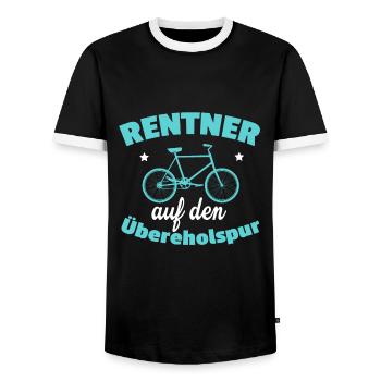 Fahrrad – Shirt Radsport Radeln Geschenk - Männer Kontrast-T-Shirt - Schwarz/Weiß - Vorne - AI Model Female 172 light (172cm) & AI Model Male 178 light (178cm)