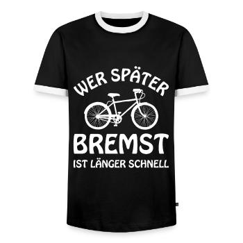 Fahrrad – Shirt Radsport Radeln Geschenk - Männer Kontrast-T-Shirt - Schwarz/Weiß - Vorne - AI Model Female 172 light (172cm) & AI Model Male 178 light (178cm)