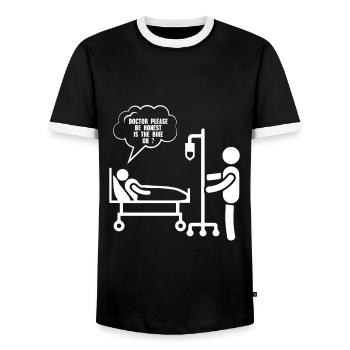Bike shirt cycling cycling gift - Men's Ringer Shirt - black/white - Front - AI Model Female 172 light (172cm) & AI Model Male 178 light (178cm)