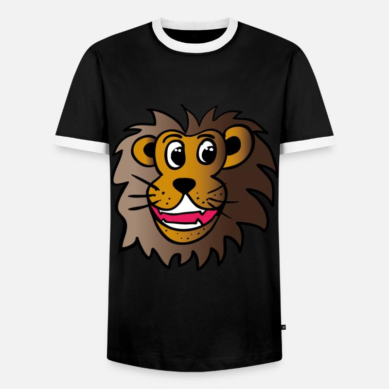 Funny lion - Men's Ringer Shirt - black/white