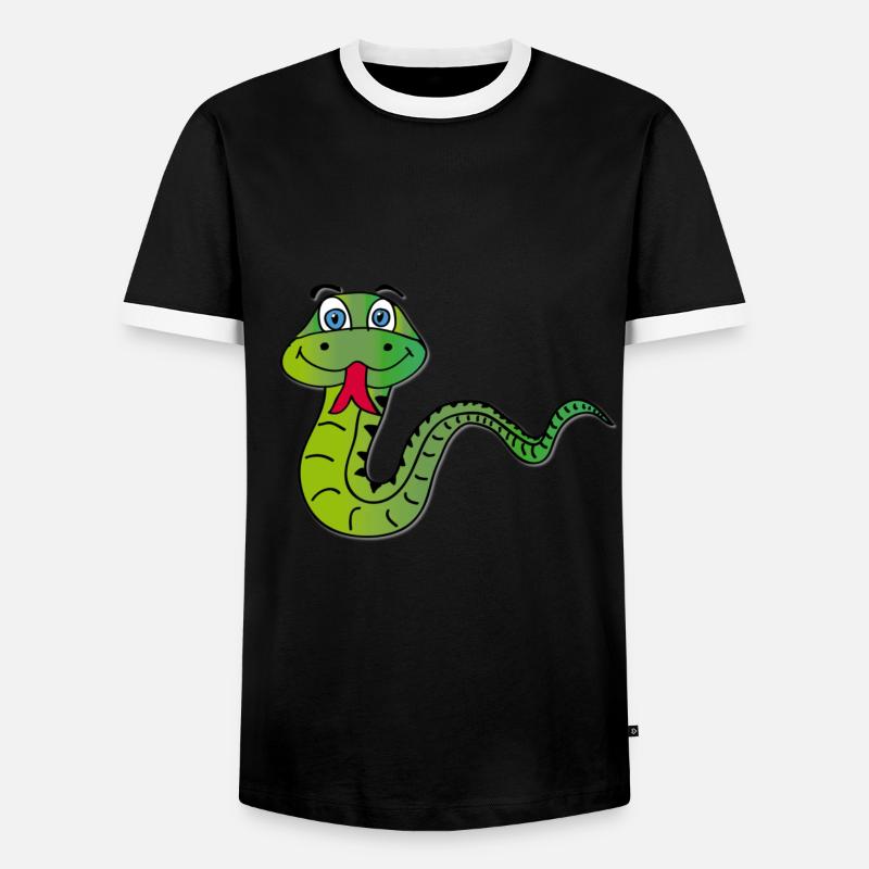 snake - Men's Ringer Shirt - black/white