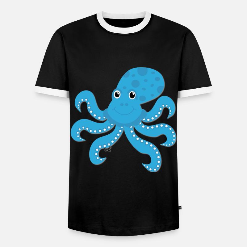 octopuses - Men's Ringer Shirt - black/white
