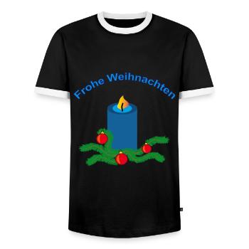 Frohe Weihnachten - Männer Kontrast-T-Shirt - Schwarz/Weiß - Vorne - AI Model Female 172 light (172cm) & AI Model Male 178 light (178cm)