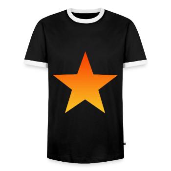 orange star orange star - Men's Ringer Shirt - black/white - Front - AI Model Female 172 light (172cm) & AI Model Male 178 light (178cm)
