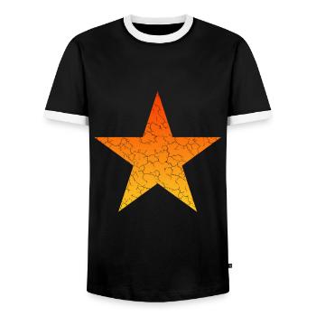 Star star orange yellow Vintage - Men's Ringer Shirt - black/white - Front - AI Model Female 172 light (172cm) & AI Model Male 178 light (178cm)
