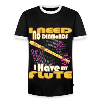 Flûte Brass Band Clarinette - T-shirt contrasté Homme - noir/blanc - Devant - AI Model Female 172 light (172cm) & AI Model Male 178 light (178cm)