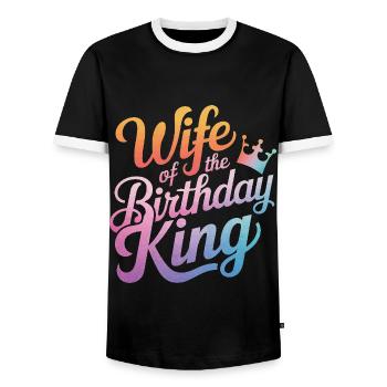 Frau Ehefrau Partnerin Familie Verheiratet - Männer Kontrast-T-Shirt - Schwarz/Weiß - Vorne - AI Model Female 172 light (172cm) & AI Model Male 178 light (178cm)