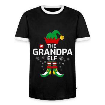 Grandpa Elf Matching Family Christmas tees Pajamas - Männer Kontrast-T-Shirt - Schwarz/Weiß - Vorne - AI Model Female 172 light (172cm) & AI Model Male 178 light (178cm)