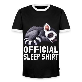 Chemise de nuit officielle Lemur - T-shirt contrasté Homme - noir/blanc - Devant - AI Model Female 172 light (172cm) & AI Model Male 178 light (178cm)