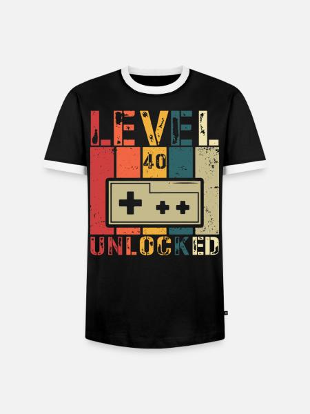 Level 40 Unlocked - Men's Ringer Shirt - black/white
