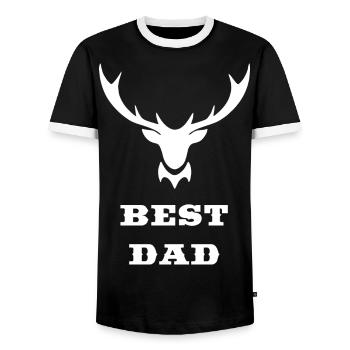 Best Dad Papa - Men's Ringer Shirt - black/white - Front - AI Model Female 172 light (172cm) & AI Model Male 178 light (178cm)