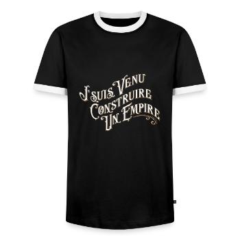 Je suis venu construire un empire - T-shirt contrasté Homme - noir/blanc - Devant - AI Model Female 172 light (172cm) & AI Model Male 178 light (178cm)