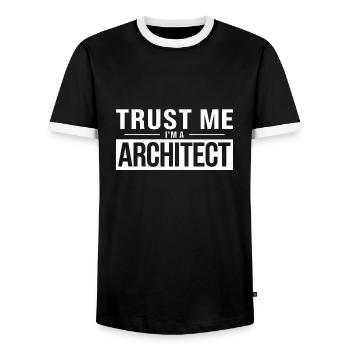 Trust Me I'm a Architect - Men's Ringer Shirt - black/white - Front - AI Model Female 172 light (172cm) & AI Model Male 178 light (178cm)