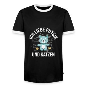 Physik Physiker Nerd - Männer Kontrast-T-Shirt - Schwarz/Weiß - Vorne - AI Model Female 172 light (172cm) & AI Model Male 178 light (178cm)