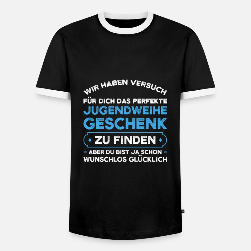 Jugendweihe Jugend Konfirmation Geschenk - Männer Kontrast-T-Shirt - Schwarz/Weiß