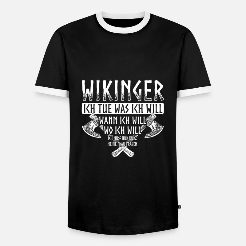 Wikinger Thor - Männer Kontrast-T-Shirt - Schwarz/Weiß