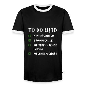 Grundschule Abschluss Gymnasiast Geschenk - Männer Kontrast-T-Shirt - Schwarz/Weiß - Vorne - AI Model Female 172 light (172cm) & AI Model Male 178 light (178cm)