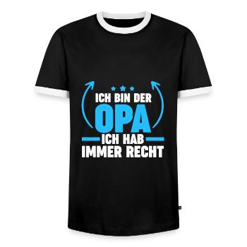 Opa Großvater Großväter Geschenk - Männer Kontrast-T-Shirt - Schwarz/Weiß - Vorne - AI Model Female 172 light (172cm) & AI Model Male 178 light (178cm)