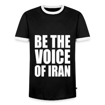 Be the voice of iran - Männer Kontrast-T-Shirt - Schwarz/Weiß - Vorne - AI Model Female 172 light (172cm) & AI Model Male 178 light (178cm)