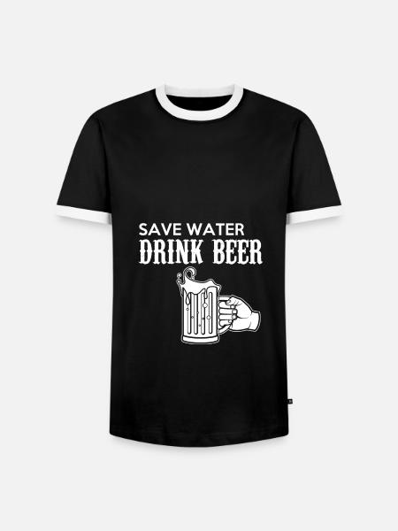 Save water drink beer - Männer Kontrast-T-Shirt - Schwarz/Weiß