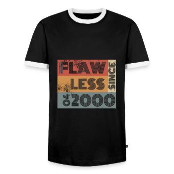 25th Birthday Flawless since 04/2000 - Men's Ringer Shirt - black/white - Front - AI Model Female 172 light (172cm) & AI Model Male 178 light (178cm)
