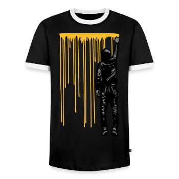 STREET ART - SPRAY BOY - T-shirt contrasté Homme - noir/blanc - Devant - AI Model Female 172 light (172cm) & AI Model Male 178 light (178cm)