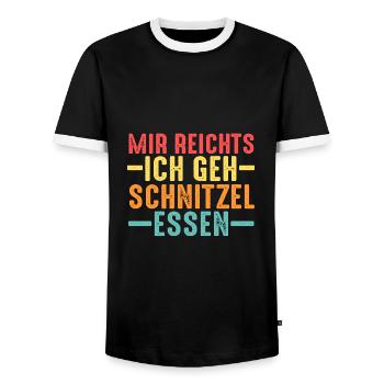 Schnitzel Wiener Wiener Geschenk - Männer Kontrast-T-Shirt - Schwarz/Weiß - Vorne - AI Model Female 172 light (172cm) & AI Model Male 178 light (178cm)