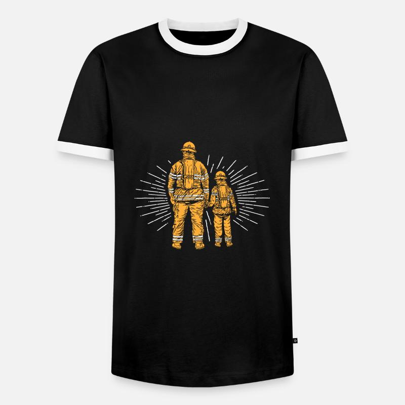 fire brigade - Men's Ringer Shirt - black/white