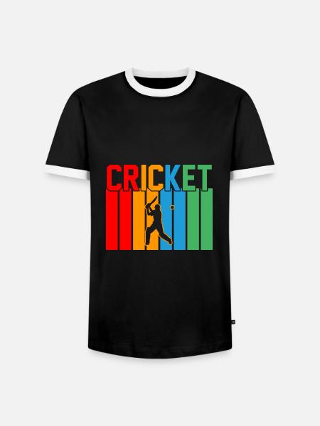 Kricket Retro-Design Kricket Geschenk - Männer Kontrast-T-Shirt - Schwarz/Weiß