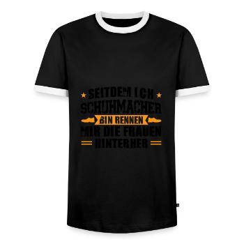 Schuster Beruf Schuhe Geschenk - Männer Kontrast-T-Shirt - Schwarz/Weiß - Vorne - AI Model Female 172 light (172cm) & AI Model Male 178 light (178cm)