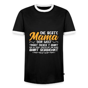 Mama & Tochter Familie Tochter Geschenk - Männer Kontrast-T-Shirt - Schwarz/Weiß - Vorne - AI Model Female 172 light (172cm) & AI Model Male 178 light (178cm)