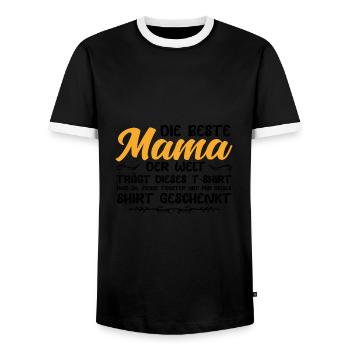 Mama & Tochter Familie Mutter Geschenk - Männer Kontrast-T-Shirt - Schwarz/Weiß - Vorne - AI Model Female 172 light (172cm) & AI Model Male 178 light (178cm)