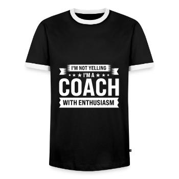 Trainer Trainer Sport Geschenk - Männer Kontrast-T-Shirt - Schwarz/Weiß - Vorne - AI Model Female 172 light (172cm) & AI Model Male 178 light (178cm)