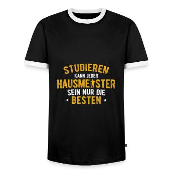 Studieren Kann Jeder Haustechniker Hausmeister - Männer Kontrast-T-Shirt - Schwarz/Weiß - Vorne - AI Model Female 172 light (172cm) & AI Model Male 178 light (178cm)