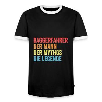Baggerfahrer Job Baggerführer Geschenk - Männer Kontrast-T-Shirt - Schwarz/Weiß - Vorne - AI Model Female 172 light (172cm) & AI Model Male 178 light (178cm)