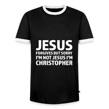 Vornamen Christopher namens Christopher Geschenk - Männer Kontrast-T-Shirt - Schwarz/Weiß - Vorne - AI Model Female 172 light (172cm) & AI Model Male 178 light (178cm)