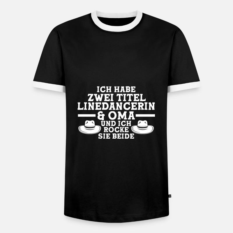 Linedance Oma Großmutter Geschenk - Männer Kontrast-T-Shirt - Schwarz/Weiß