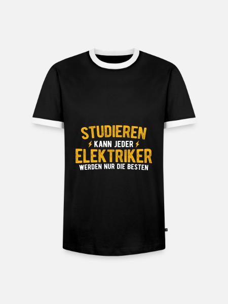 Elektriker Strom Elektrik - Männer Kontrast-T-Shirt - Schwarz/Weiß