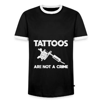 Lustige Tattoos Tätowierer - Männer Kontrast-T-Shirt - Schwarz/Weiß - Vorne - AI Model Female 172 light (172cm) & AI Model Male 178 light (178cm)
