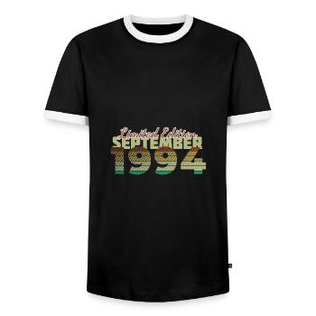 Édition limitée 30e anniversaire (SCR) 09/1994 - T-shirt contrasté Homme - noir/blanc - Devant - AI Model Female 172 light (172cm) & AI Model Male 178 light (178cm)