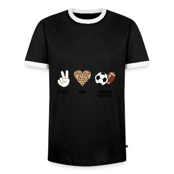 baller fussball baller Geschenk - Männer Kontrast-T-Shirt - Schwarz/Weiß - Vorne - AI Model Female 172 light (172cm) & AI Model Male 178 light (178cm)