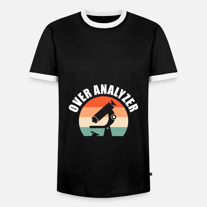 Over Analyzer Bakteriologe - Männer Kontrast-T-Shirt - Schwarz/Weiß