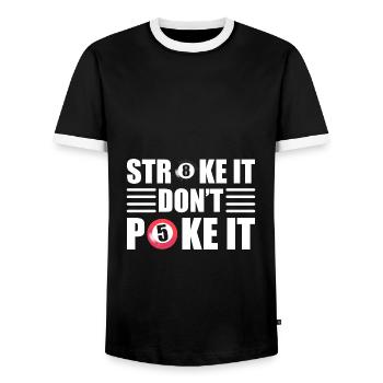 Lustiger Billard Poolspieler - Männer Kontrast-T-Shirt - Schwarz/Weiß - Vorne - AI Model Female 172 light (172cm) & AI Model Male 178 light (178cm)